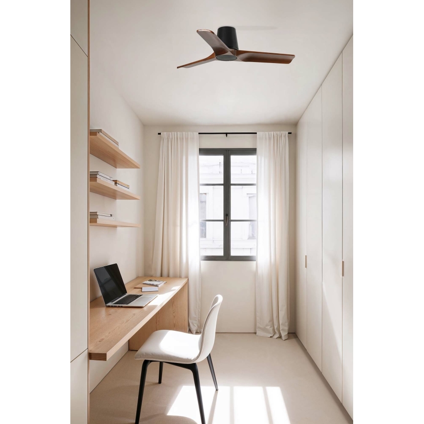 FARO 33837 - Deckenventilator HEYWOOD TUB S Kiefer/schwarz d 90 cm + Fernbedienung