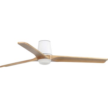 FARO 338381S - LED-dimmbarer Deckenventilator HEYWOOD TUB L LED/10W/230V 2700/3000/4000K Ø 132 cm Holz/weiß + Fernbedienung