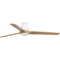 FARO 33838WT-1TW - LED-dimmbarer Deckenventilator HEYWOOD TUB L LED/10W/230V 2700/3000/4000K Kiefer/Weiß Ø 132 cm Wi-Fi Tuya + Fernbedienung