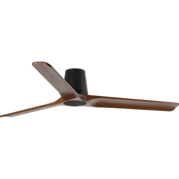 FARO 33839WT - Deckenventilator HEYWOOD TUB L Kiefer/schwarz d 132 cm Wi-Fi Tuya + Fernbedienung