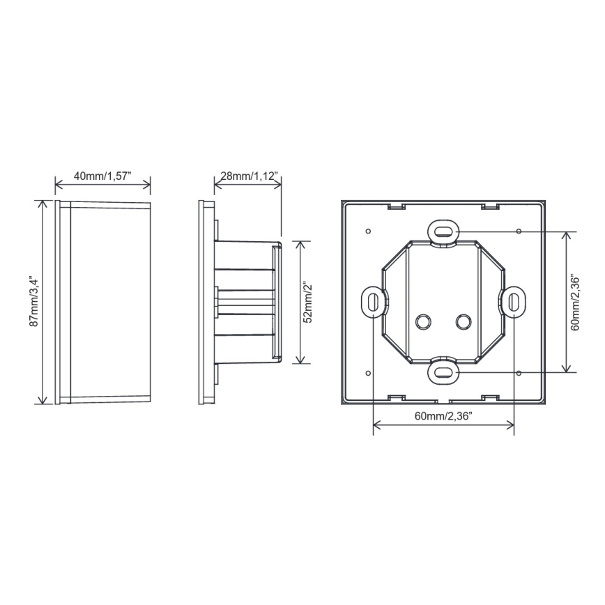 FARO 33988 - Wand-Touch-Steuerung für 230V-Deckenventilatoren, schwarz