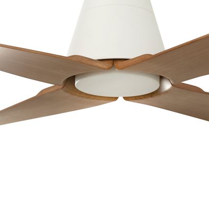 FARO 34105 - Deckenventilator TYPHOON M braun/weiß d130 cm IP44 + Fernbedienung