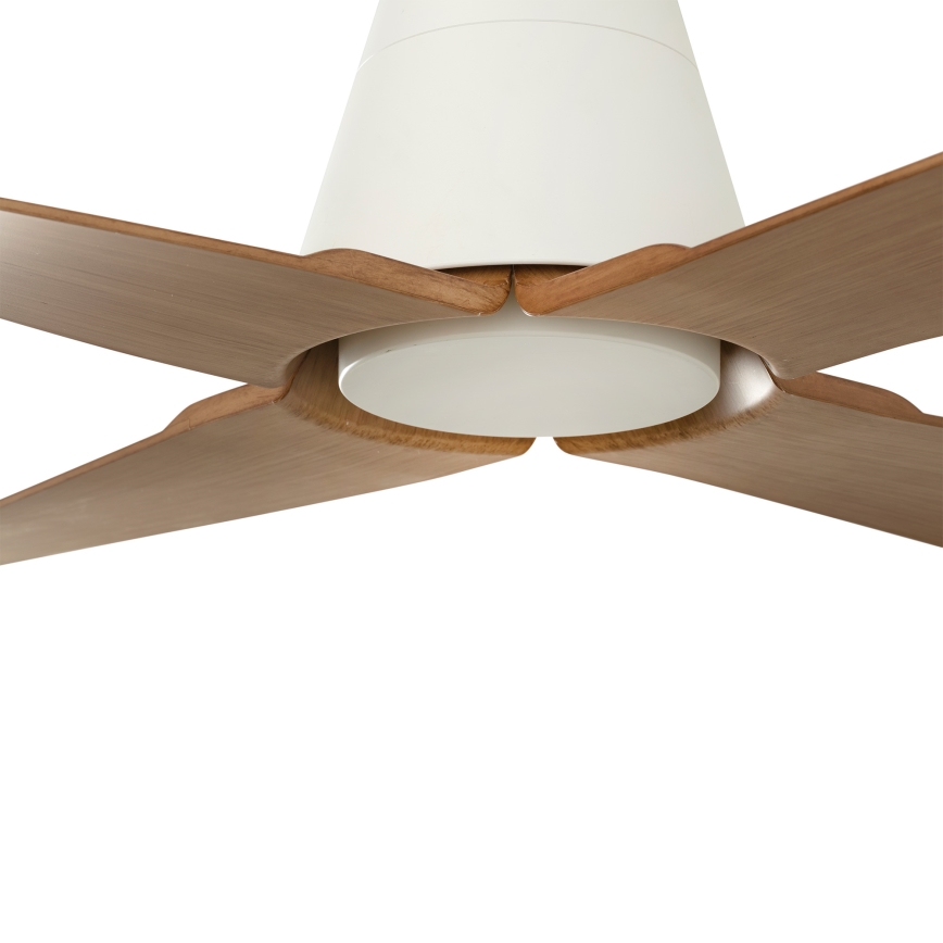 FARO 34105 - Deckenventilator TYPHOON M braun/weiß d130 cm IP44 + Fernbedienung