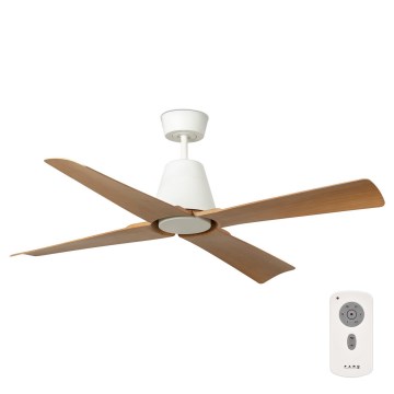 FARO 34105 - Deckenventilator TYPHOON M braun/weiß d130 cm IP44 + Fernbedienung