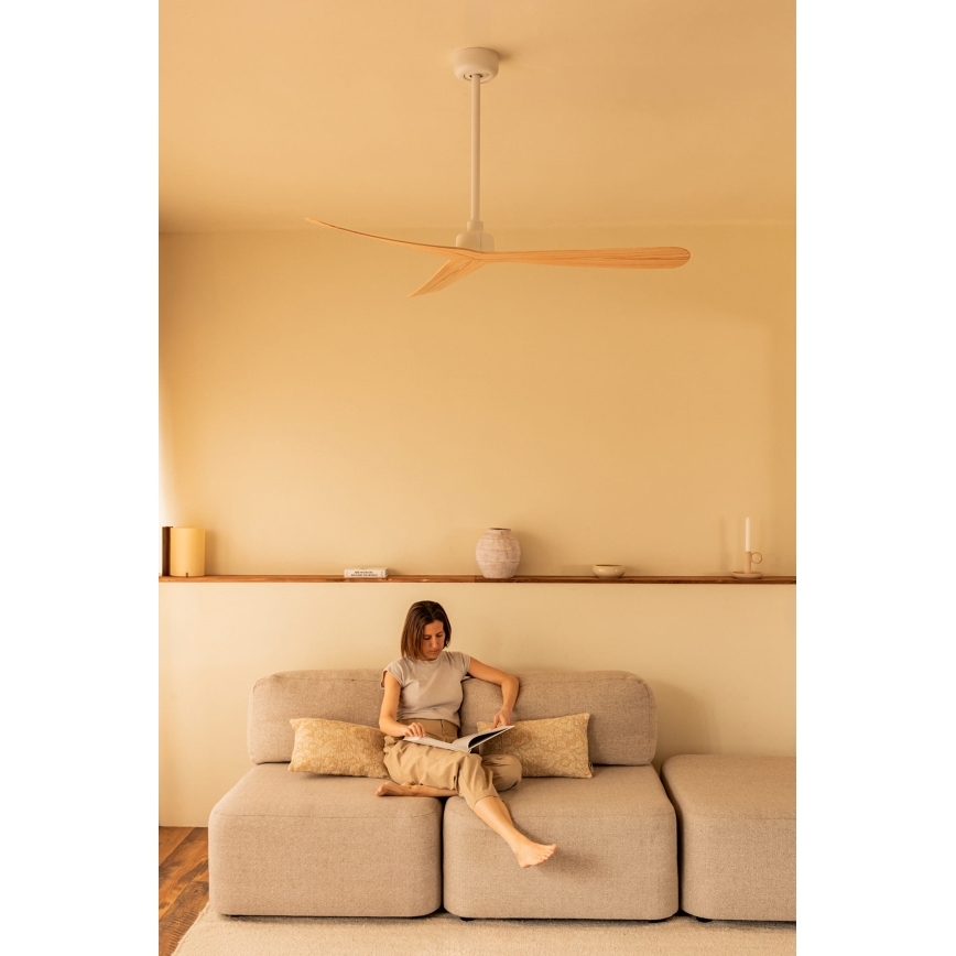 FARO 34195 - Deckenventilator ROCKER M Ø 132 cm beige/weiß + Fernbedienung