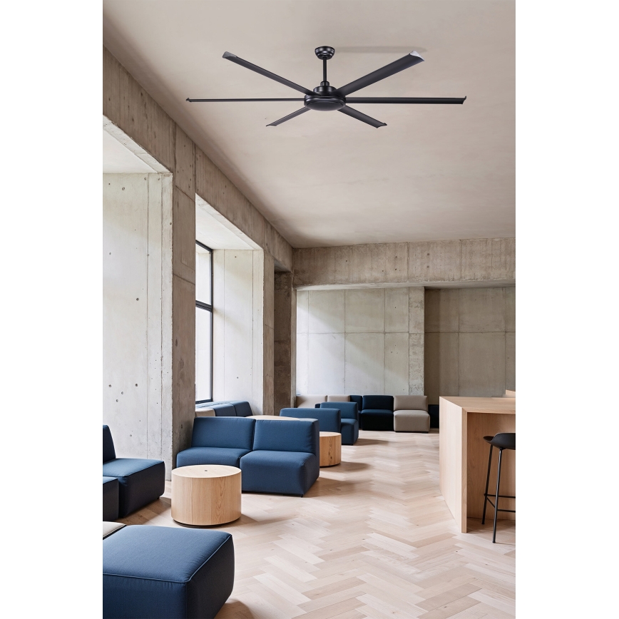 FARO 34203 - Deckenventilator ROTTERDAM XL schwarz d 200 cm + Fernbedienung