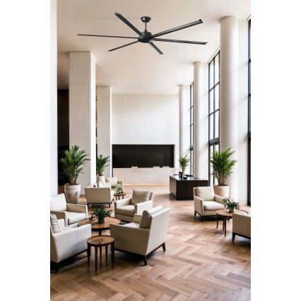 FARO 34207 - Deckenventilator ROTTERDAM XXL schwarz d 250 cm + Fernbedienung