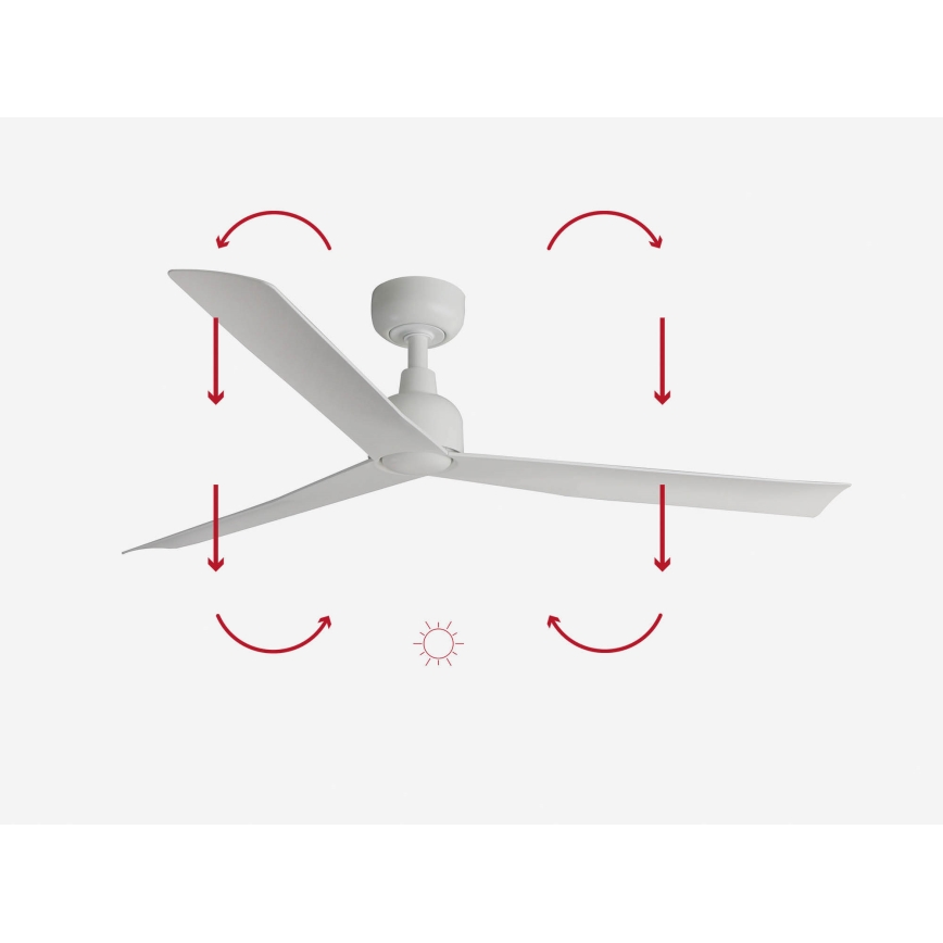 FARO 34274 - Deckenventilator MARINE M weiß d 125 cm IP44 + Fernbedienung