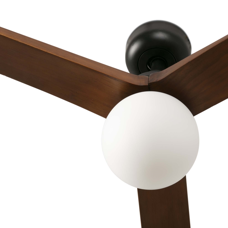 FARO 34276WT-11L - Deckenventilator KLIM L 1xE27/15W/230V Nussbaum/Schwarz Ø 150 cm Wi-Fi Tuya + Fernbedienung