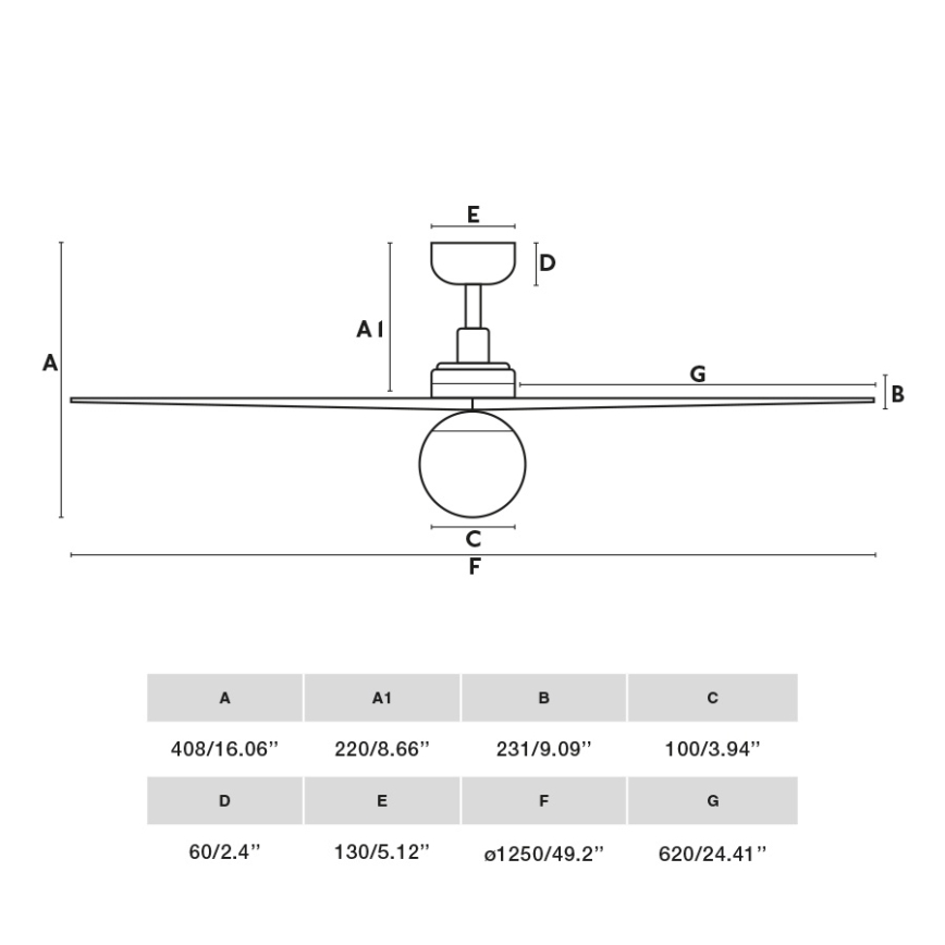 FARO 34277WT-11L - Deckenventilator KLIM M 1xE27/15W/230V Nussbaum/Schwarz Ø 125 cm Wi-Fi Tuya + Fernbedienung