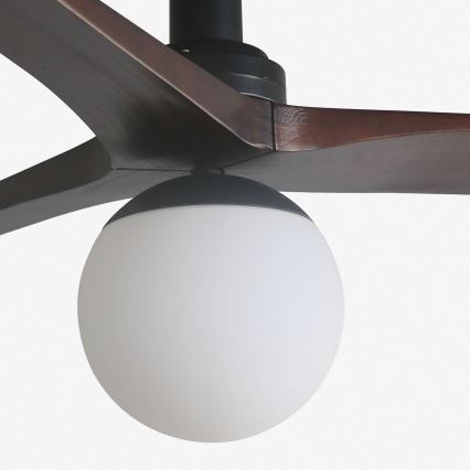 FARO 34278WT-11L - Deckenventilator KLIM S 1xE27/15W/230V Holz/schwarz d 92,5 cm Wi-Fi Tuya + Fernbedienung