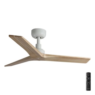FARO 34281 - Deckenventilator KLIM S Kiefer/weiß d 92,5 cm + Fernbedienung