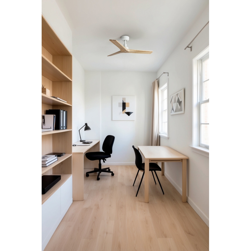 FARO 34281 - Deckenventilator KLIM S Kiefer/weiß d 92,5 cm + Fernbedienung