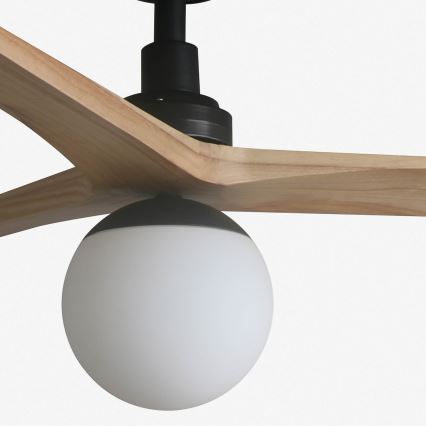 FARO 34283WT-11L - Deckenventilator KLIM M 1xE27/15W/230V Kiefer/Schwarz Ø 125 cm Wi-Fi Tuya + Fernbedienung