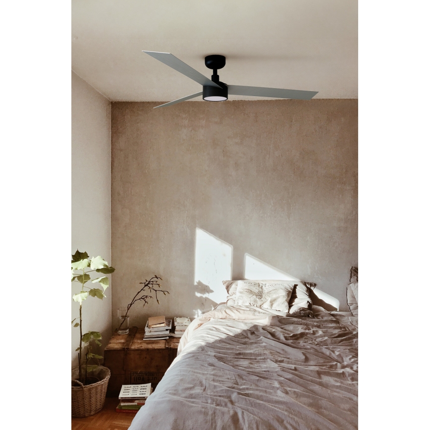 FARO 34286-1TW - Dimmbarer LED-Deckenventilator CRUISER L LED/18W/230V 2700/3000/4000K Ø 132 cm schwarz/grau + Fernbedienung