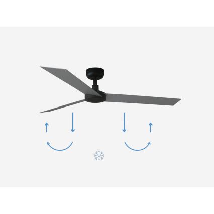 FARO 34286 - Deckenventilator CRUISER L schwarz d 132 cm + Fernbedienung