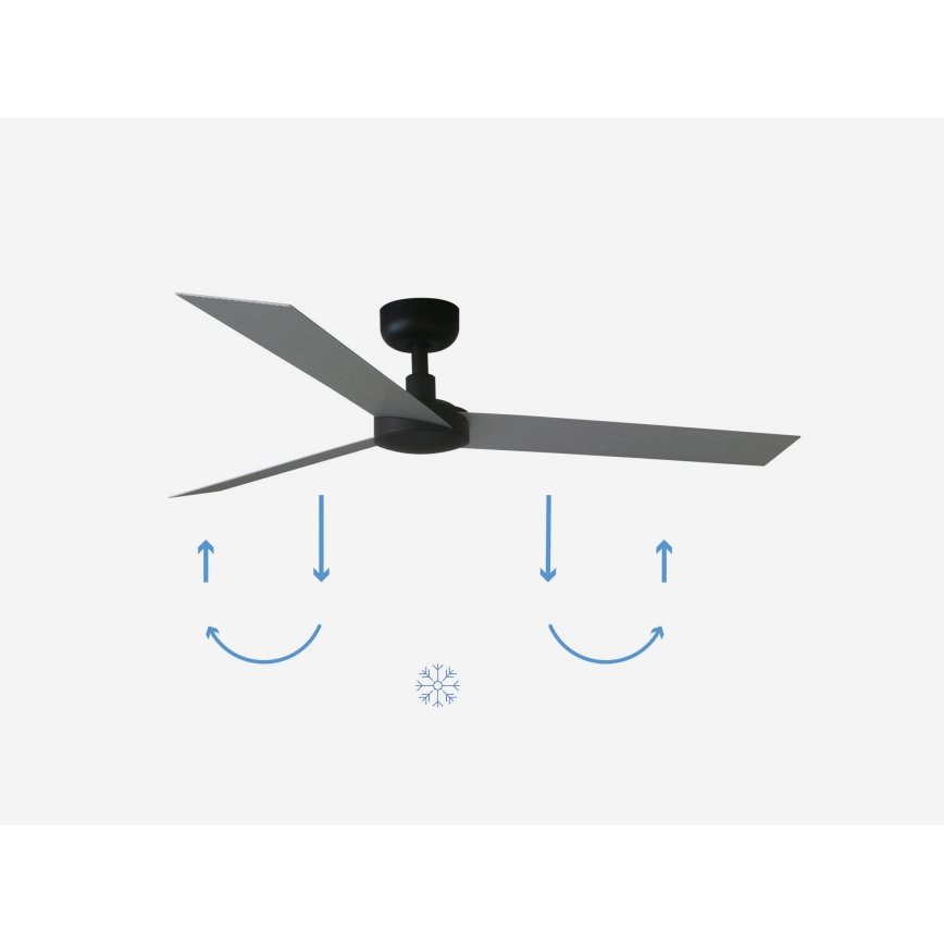 FARO 34286 - Deckenventilator CRUISER L schwarz d 132 cm + Fernbedienung