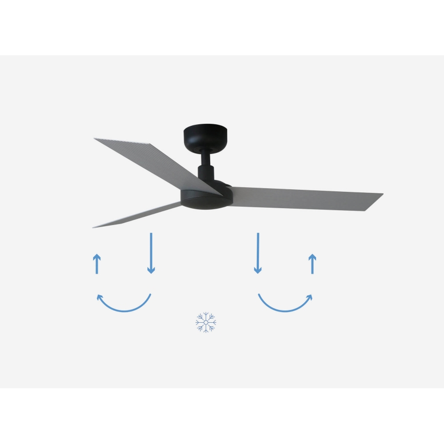 FARO 34287 - Deckenventilator CRUISER XL schwarz d 160 cm + Fernbedienung