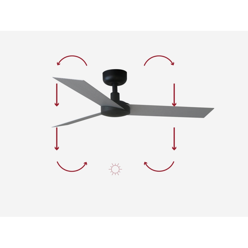 FARO 34287 - Deckenventilator CRUISER XL schwarz d 160 cm + Fernbedienung