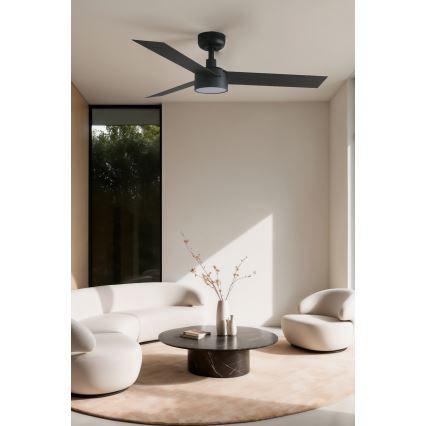 FARO 34289WT1S - Dimmbarer LED-Deckenventilator CRUISER S/LED/18W/230V 2700/3000/4000K Ø 106 cm schwarz Wi-Fi Tuya + Fernbedienung