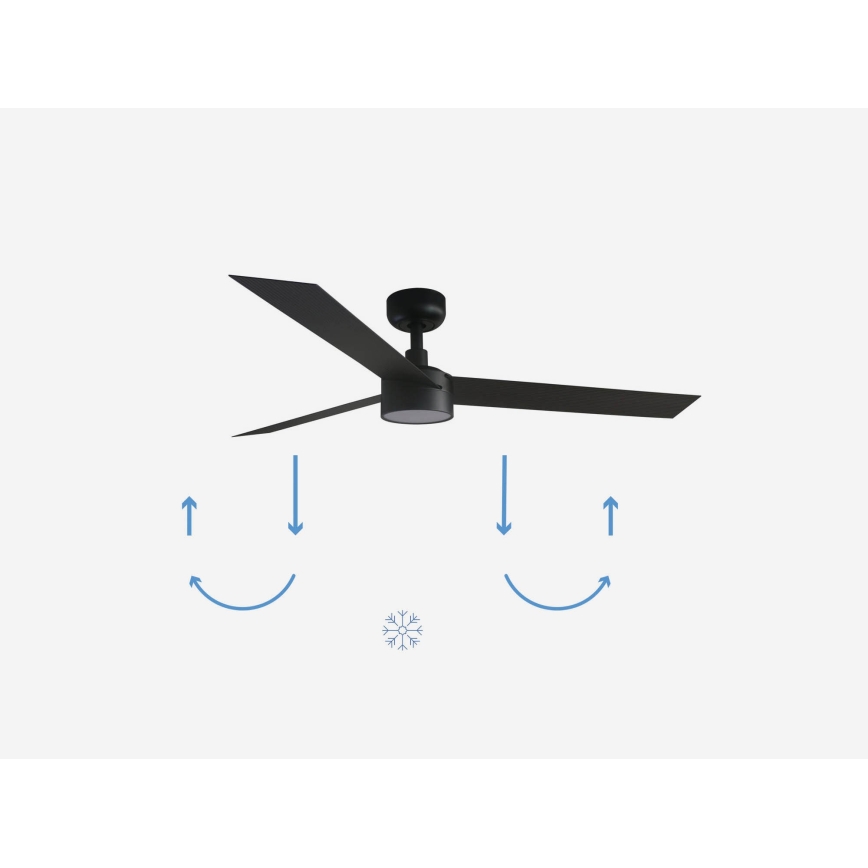 FARO 34291-1TW - LED-dimmbarer Deckenventilator CRUISER LED/20W/230V 2700/3000/4000K Ø 132 cm schwarz + Fernbedienung