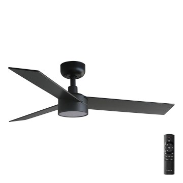 FARO 34296-1TW - Dimmbarer LED-Deckenventilator RUDDER S LED/18W/230V 2700/4000/6500K d 106 cm schwarz + Fernbedienung