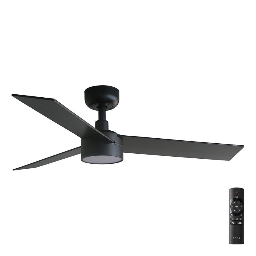 FARO 34296-1TW - Dimmbarer LED-Deckenventilator RUDDER S LED/18W/230V 2700/4000/6500K d 106 cm schwarz + Fernbedienung