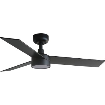 FARO 34296WT-1TW - Dimmbarer LED-Deckenventilator RUDDER S LED/18W/230V 2700/4350/6000K schwarz/braun d 106 cm Wi-Fi Tuya + Fernbedienung