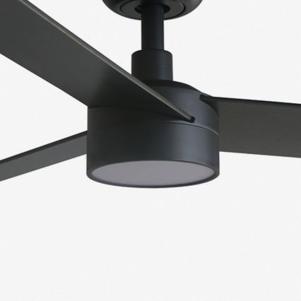 FARO 34296WT-1TW - Dimmbarer LED-Deckenventilator RUDDER S LED/18W/230V 2700/4350/6000K schwarz/braun d 106 cm Wi-Fi Tuya + Fernbedienung
