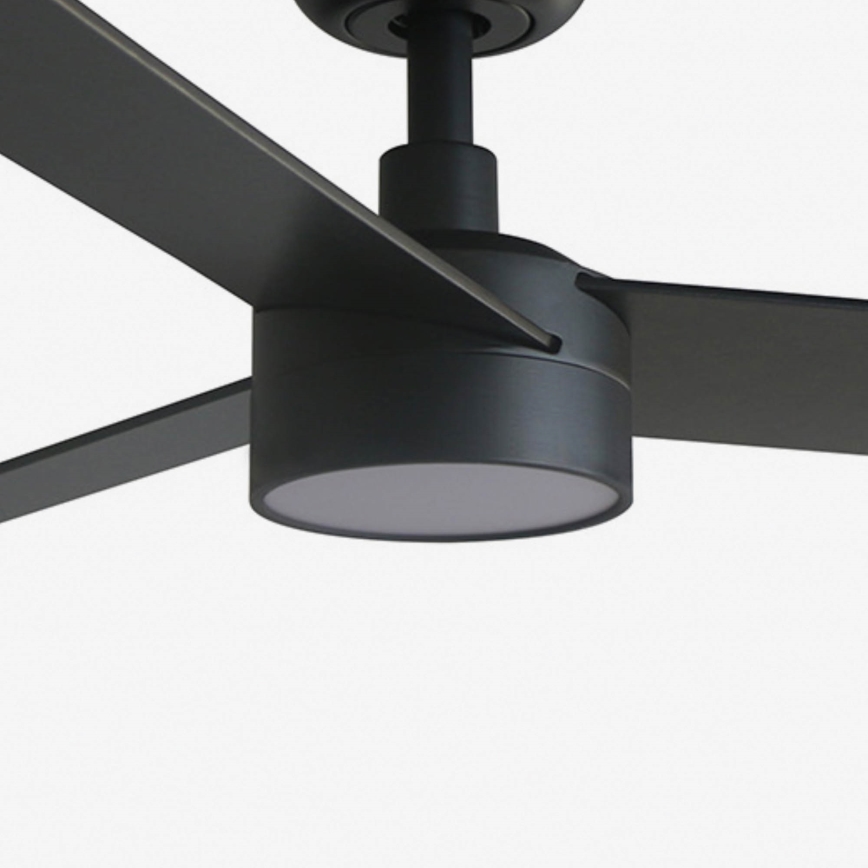 FARO 34296WT-1TW - Dimmbarer LED-Deckenventilator RUDDER S LED/18W/230V 2700/4350/6000K schwarz/braun d 106 cm Wi-Fi Tuya + Fernbedienung