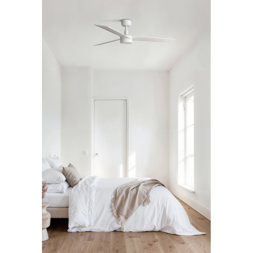 FARO 34297WT-1TW - Dimmbarer LED-Deckenventilator RUDDER L LED/18W/230V 2700/4350/6000K weiß d 132 cm Wi-Fi Tuya + Fernbedienung