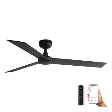 FARO 34298WP - Deckenventilator RUDDER L schwarz d 132 cm SMART + Fernbedienung