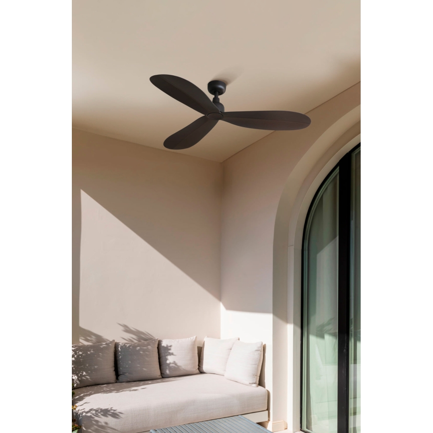 FARO 34301 - Deckenventilator PALMA braun d 129 cm IP44 + Fernbedienung