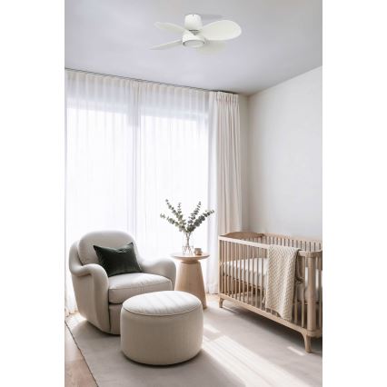 FARO 34315 - Dimmbarer LED-Deckenventilator KLOVER S LED/20W/230V 2700/4000/6500K weiß d 80 cm + Fernbedienung
