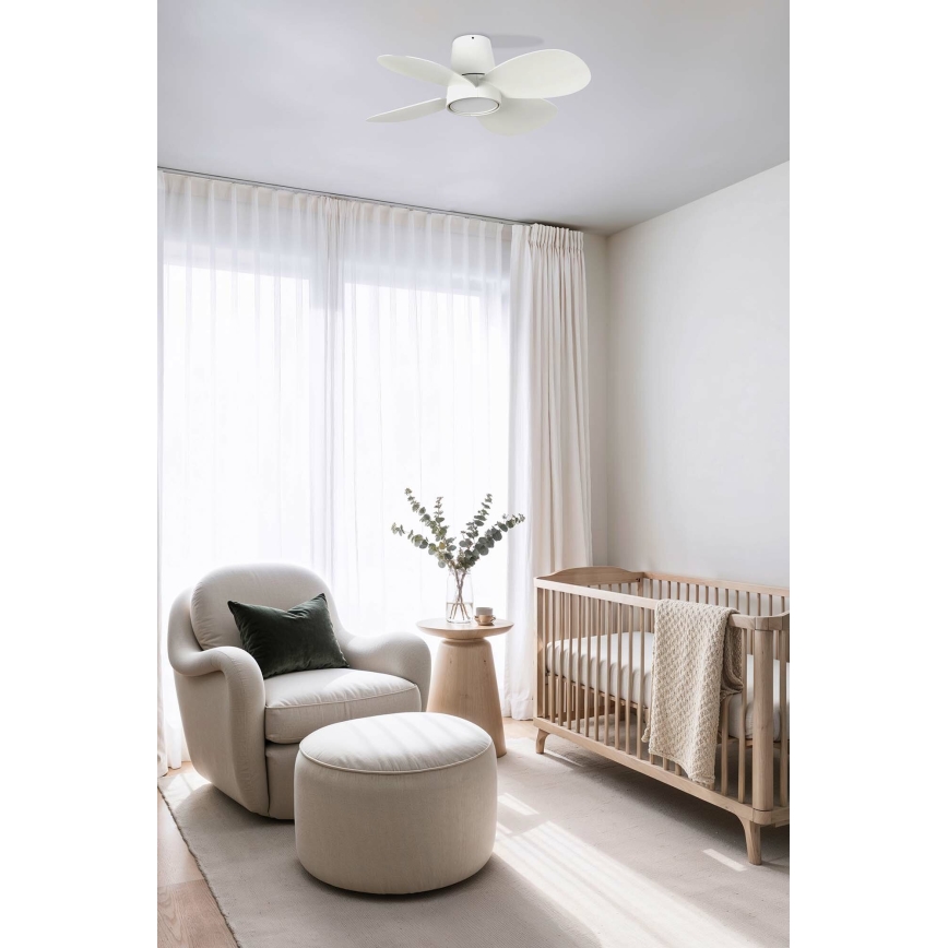 FARO 34315 - Dimmbarer LED-Deckenventilator KLOVER S LED/20W/230V 2700/4000/6500K weiß d 80 cm + Fernbedienung