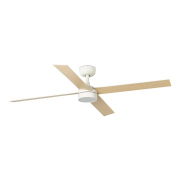 FARO 34355-1TW - Dimmbarer LED-Deckenventilator RUDDER L LED/20W/230V weiß/beige d 132 cm + Fernbedienung