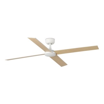 FARO 34355 - Deckenventilator RUDDER L beige/weiß d 132 cm + Fernbedienung
