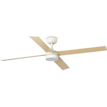 FARO 34355WT-1TW - Dimmbarer LED-Deckenventilator RUDDER L LED/18W/230V 2700/4350/6000K weiß/beige d 132 cm Wi-Fi Tuya + Fernbedienung
