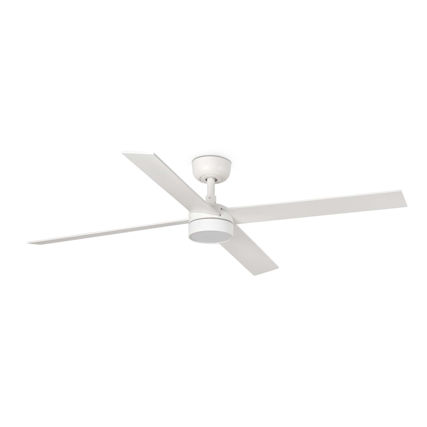 FARO 34355WT-1TW - Dimmbarer LED-Deckenventilator RUDDER L LED/18W/230V 2700/4350/6000K weiß/beige d 132 cm Wi-Fi Tuya + Fernbedienung