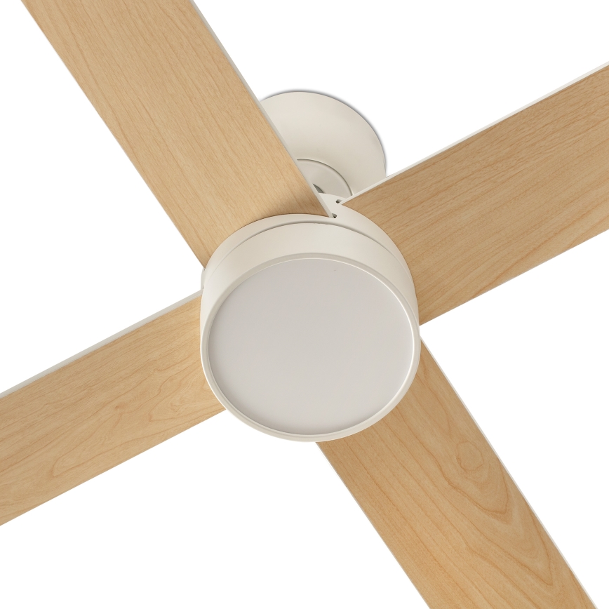 FARO 34355WT-1TW - LED-dimmbarer Deckenventilator RUDDER L LED/18W/230V 2700/3000/4000K weiß/beige Ø 132 cm Wi-Fi Tuya + Fernbedienung