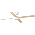 FARO 34355WT1S - Dimmbarer LED-Deckenventilator RUDDER L LED/18W/230V 2700/3000/4000K Ø 132 cm beige/weiß Wi-Fi Tuya + Fernbedienung