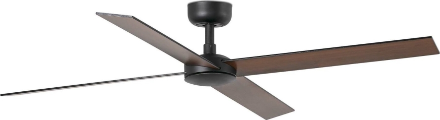 FARO 34356WT - Deckenventilator RUDDER L braun/schwarz d 132 cm Wi-Fi Tuya + Fernbedienung