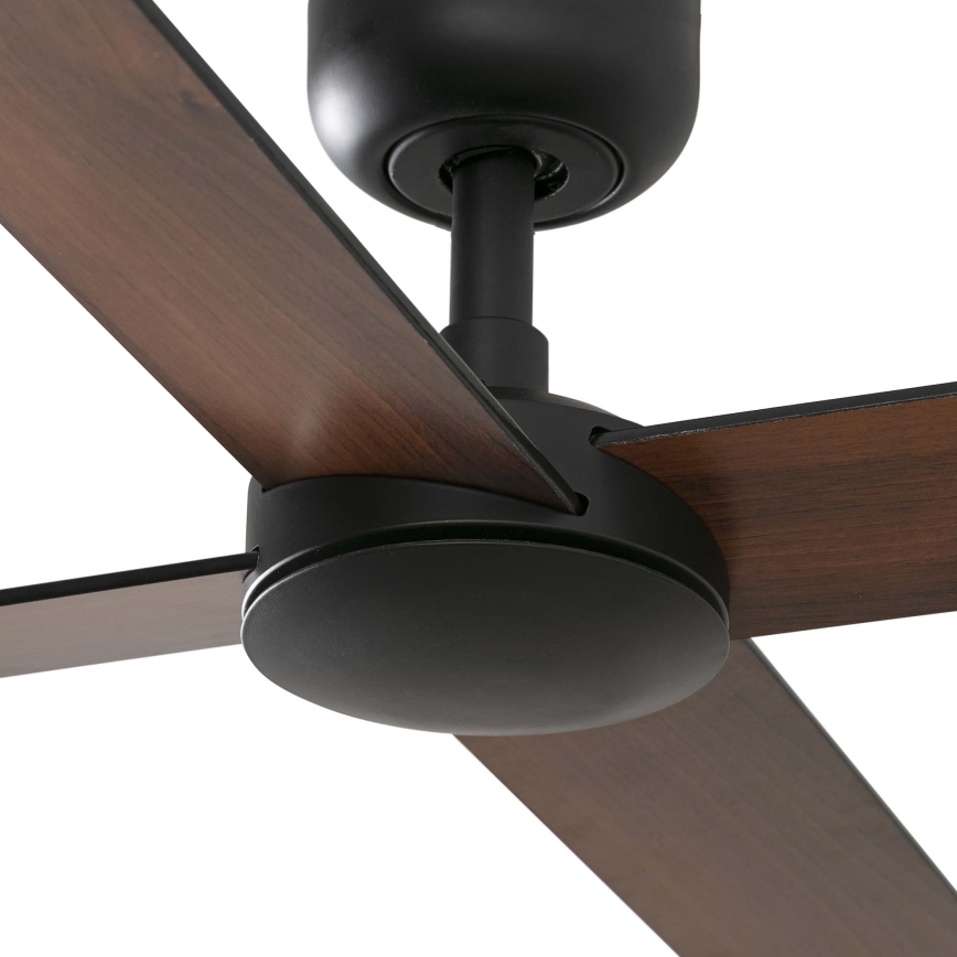 FARO 34356WT - Deckenventilator RUDDER L braun/schwarz d 132 cm Wi-Fi Tuya + Fernbedienung