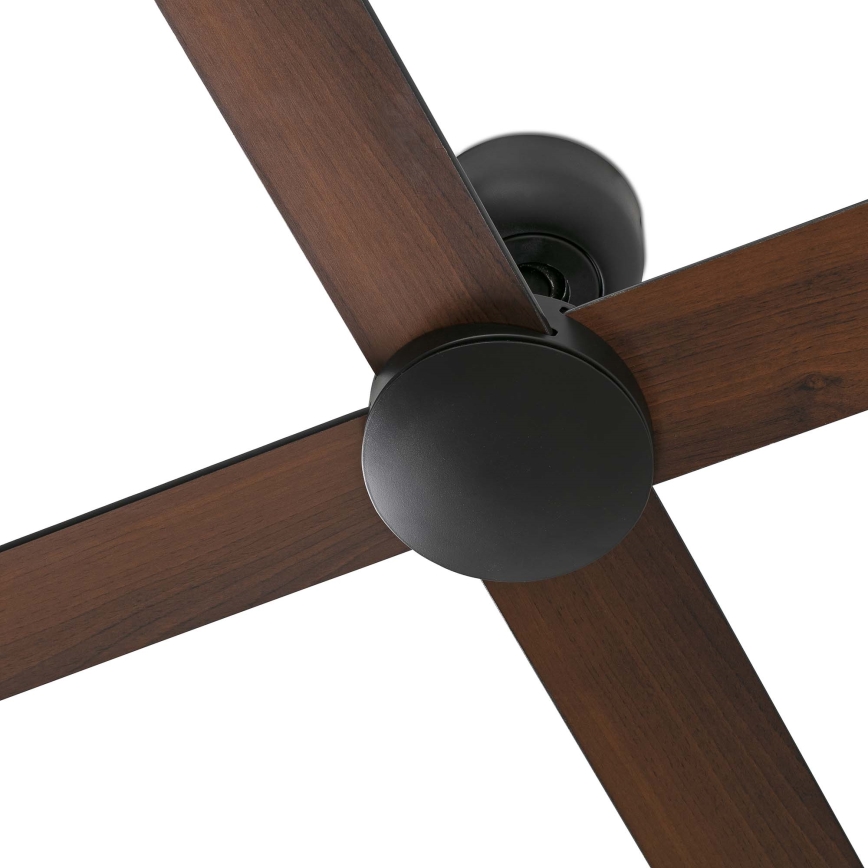 FARO 34356WT - Deckenventilator RUDDER L braun/schwarz d 132 cm Wi-Fi Tuya + Fernbedienung