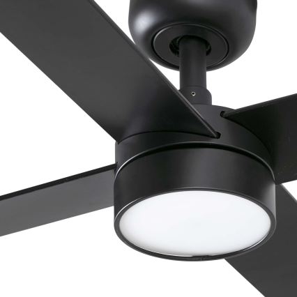 FARO 34356WT1S - LED-dimmbarer Deckenventilator RUDDER L LED/18W/230V 2700/3000/4000K Ø 132 cm braun/schwarz Wi-Fi Tuya + Fernbedienung