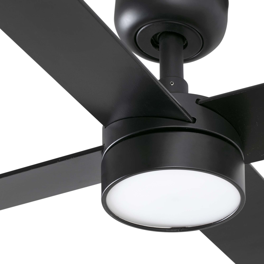 FARO 34356WT1S - LED-dimmbarer Deckenventilator RUDDER L LED/18W/230V 2700/3000/4000K Ø 132 cm braun/schwarz Wi-Fi Tuya + Fernbedienung