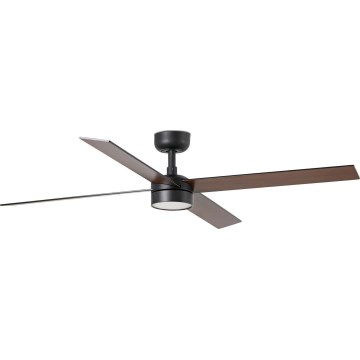 FARO 34356WT1S - LED-dimmbarer Deckenventilator RUDDER L LED/18W/230V 2700/3000/4000K Ø 132 cm braun/schwarz Wi-Fi Tuya + Fernbedienung