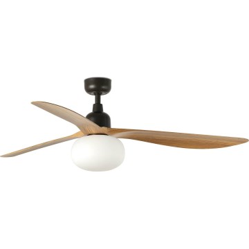 FARO 34360WT-11L - Deckenventilator OUTWOOD L 1xE27/15W/230V braun/schwarz d 150 cm Wi-Fi Tuya IP44 + Fernbedienung