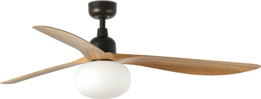 FARO 34360WT-11L - Deckenventilator OUTWOOD L 1xE27/15W/230V braun/schwarz d 150 cm Wi-Fi Tuya IP44 + Fernbedienung