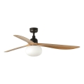 FARO 34360WT-11L - Deckenventilator OUTWOOD L 1xE27/15W/230V braun/schwarz Ø 150 cm Wi-Fi Tuya IP44 + Fernbedienung